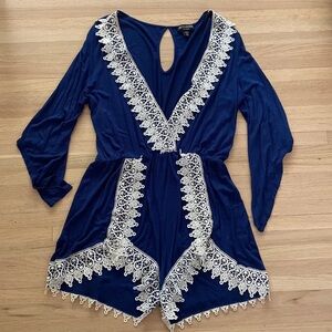 Navy Stretchy Romper